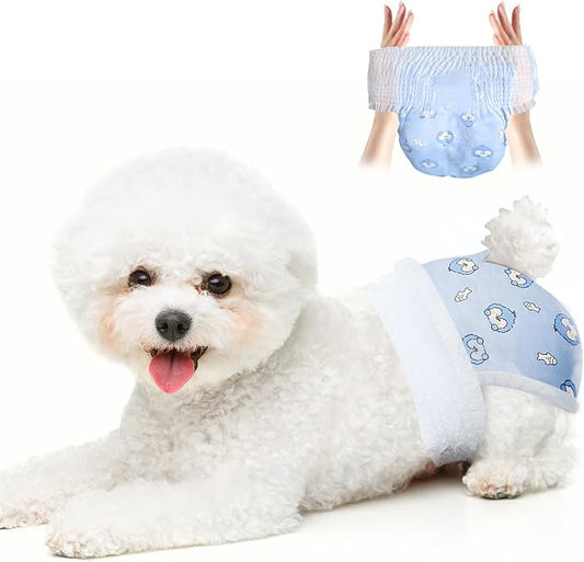 Disposable Dog Diapers Count Absorbent Soft Puppy Doggie Diapers for Female Dogs with Stretchy Waist Puppy Diaper in Heat Period Excitable Urination (M 30PCS)
