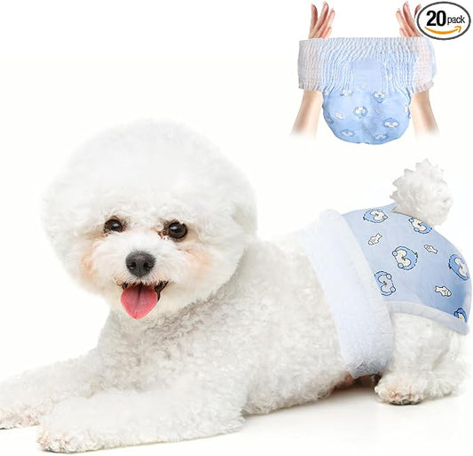 Disposable Dog Diapers Count Absorbent Soft Puppy Doggie Diapers for Female Dogs with Stretchy Waist Puppy Diaper in Heat Period Excitable Urination (S 50PCS)