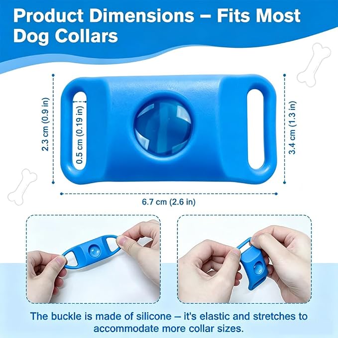 Natural Flea and Tick Prevention Pendant for Dogs Flea and Tick Collar, Waterproof Flea and Tick Repellent Dog Tag Safe for All Breeds & Sizes with 2 Silicone Buckles & 4 Refills, Collar NOT Included