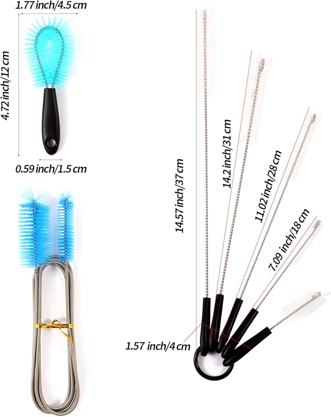 Fish Tank Cleaning Tools, Aquarium Gravel Brush, Scrubber & Glass Cleaning Kit | Professional Aquarium Accessories Set, Glass Scrubber & Brushes for Fish Tank Gravel and Daily Maintenance Cleaning