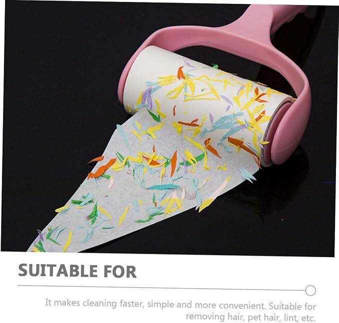 5sets Household Lint Roller for Pet Hair Removal Handle and Dust Cover Hair Cleaner for Clothes Furniture and Carpets