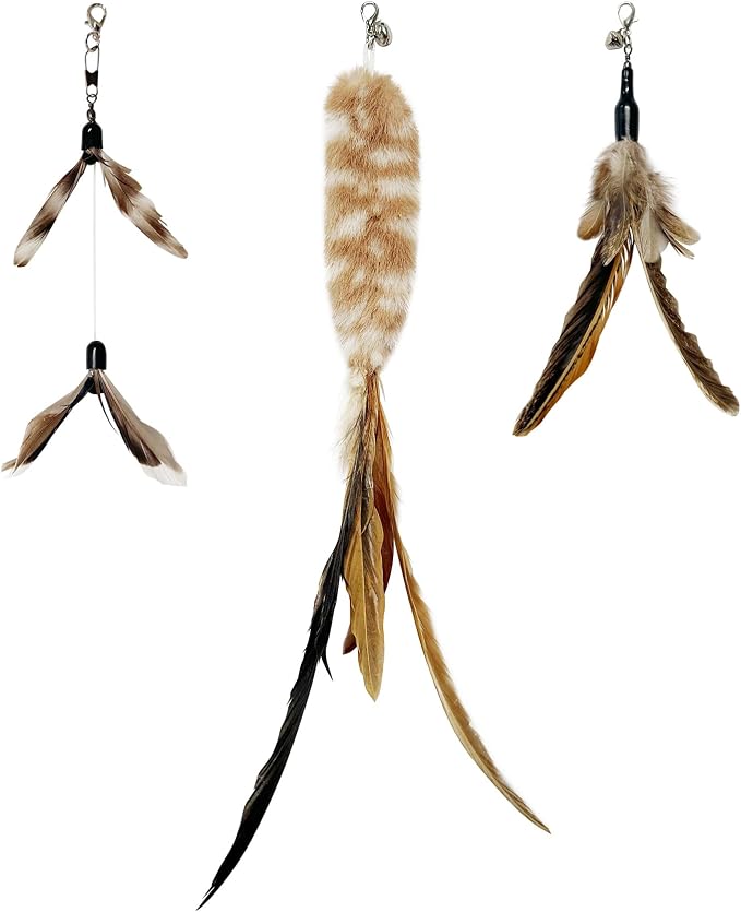 TTcat 63.39” Extra Long Cat Teaser Wand, Retractable Flexible Wire Rod, Bite Resistant with 3 Feather Refills, Interactive Cat Toy for Boredom Relief.
