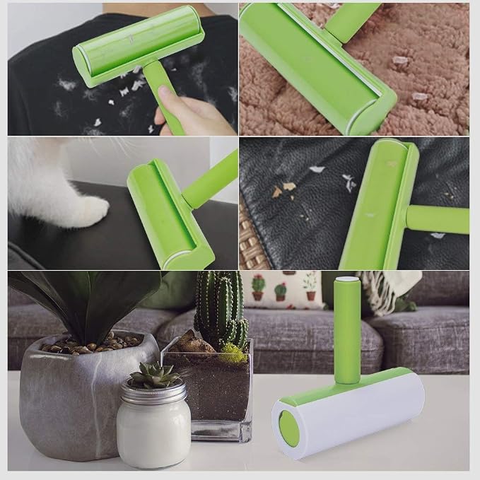 Green Reusable Washable Roller Dust Cleaner Lint Sticking for Clothes Pet Hair Cleaning Household Wiper Tools