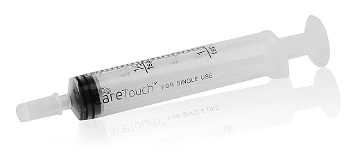 Care Touch 100 Pack 5 ml Syringes Without Needle - Disposable Oral Syringe with Luer Slip Tip - Liquid Medicine Syringes for Children, Babies, Infants, Pets - Individually Wrapped and Leak Resistant