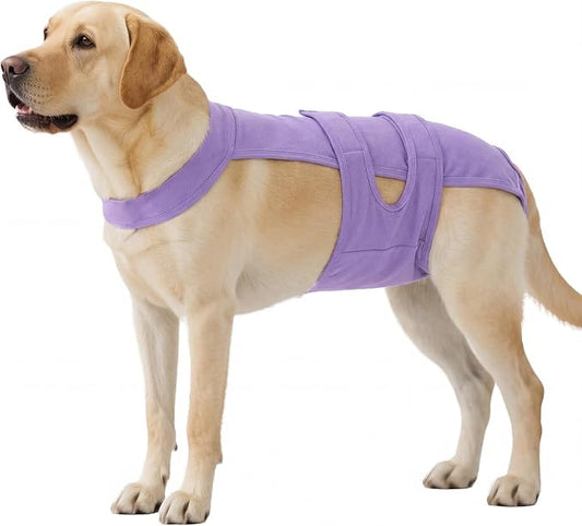 QBLEEV Dog Diapers with Suspenders, Female Escape-Proof Full Body Dog Period Diapers Overalls, Reusable Washable Sanitary Panties for Heat Cycle & Incontinence, Doggie Underwear Onesie with Tail Hole