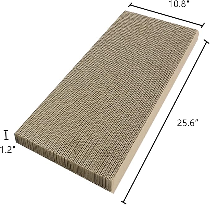 SHENGOCASE 4-Pack 10.8" x 25.6" Extra Large Long Replacement Cat Scratch Pad for Bus Shaped Cat Scratcher House, Cardboard Scratcher for Maine Coon