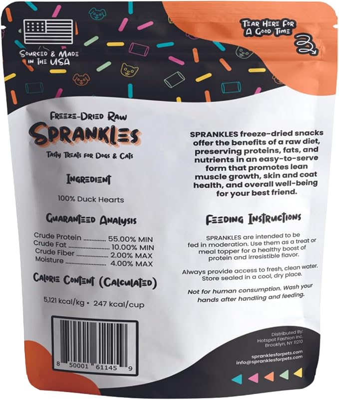 Freeze Dried Dog Treats, Duck Hearts for Cats and Dogs - 1LB Big Bag Single Ingredient All Natural Grain-Free, High Protein, Made in USA - Perfect for Training, Topper or Snack