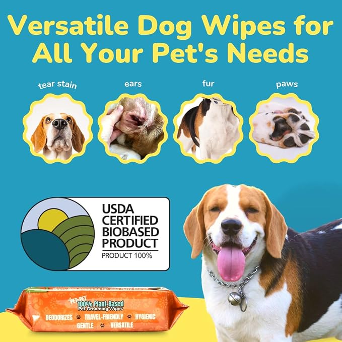 Pet N Pet Poop Bags For Dogs, 240 Counts Compostable Dog Poop Bags Rolls, Dog Bags For Poop + 100% Plant Based Dog Wipes for Paws and Butt, 100 Counts Dog Pet Wipes, 8" x 8" Hypoallergenic Wipes