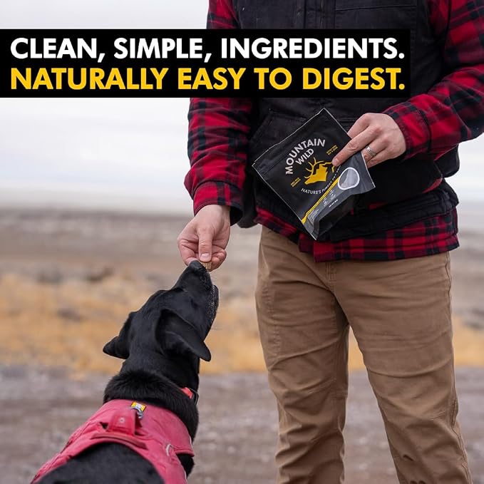 MOUNTAIN WILD Venison Jerky Training Treats for Dogs – Elk & Deer Meat Protein Dog Treat High-Value Reward – All-Natural, No Fillers, Grain-Free, No Artificial Preservatives – 8 oz (1 Pack)