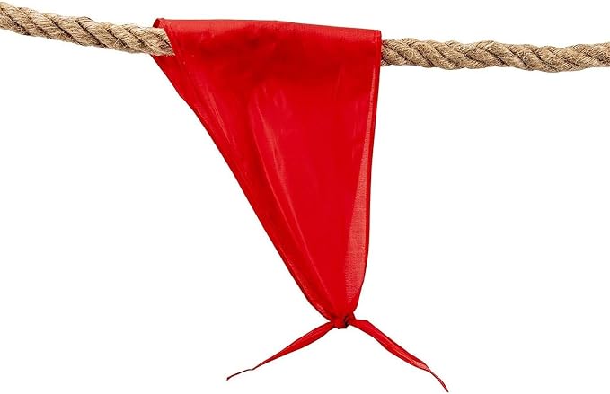 BLUE PANDA Field Day Tug of War Rope - 50 ft Brown Jute - Team Building Activity & Summer Camp Outdoor Rope with Flag & Whistle for Relay Race, Sack Race & Obstacle Course for Adults