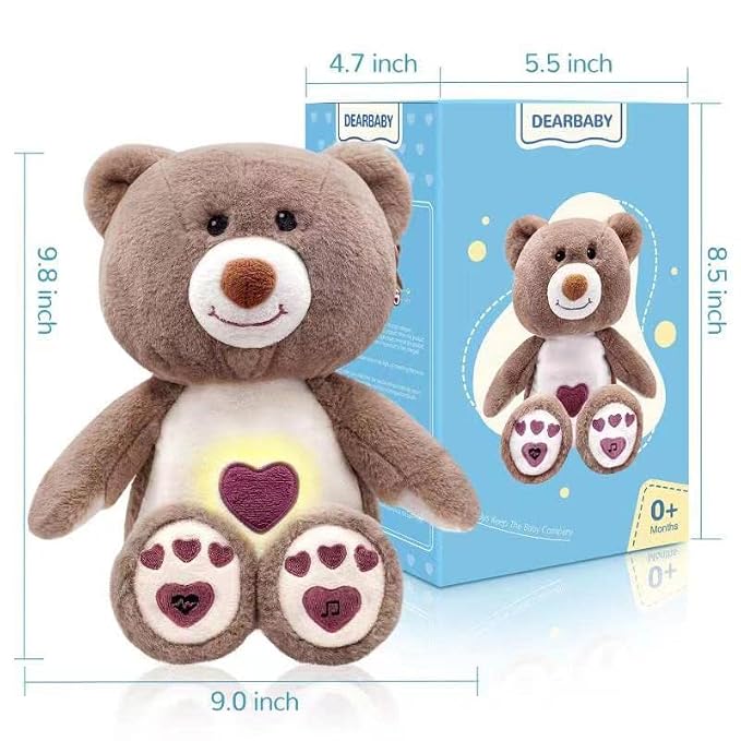 DEARBABY Baby Sleep Soother,Newborn Essentials Stuff Toys 0-6 Months, Christmas Girl Gifts Sound Machine for Nursery with Realistic Breathing Motion Baby Registry Search