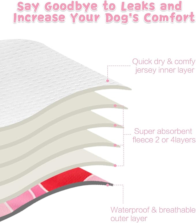 CuteBone Washable Female Dog Diapers 4 Pack Reusable Doggie Heat Diapers for Period FMG13XL