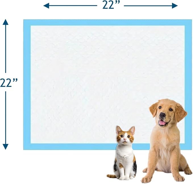 Puppy Pee Pads, 22 x 22 Inch 600 Count Pet Potty Training Pads for Dogs, Leak-Proof Quick Absorb 6-Layer Design, Ideal for Puppies, Cats, Rabbits, and Guinea Pigs, Blue