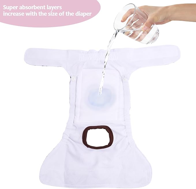 CuteBone Dog Diapers Female 3 Pack Reusable Doggy Diapers with One Suspender for Small Medium Large Dog Period BDD04S