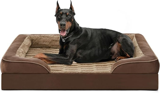 FURTIME Orthopedic Extra Large Dog Bed, Waterproof Dog Beds, 48x35x6.5 Supportive Foam Pet Couch Bed with Removable Washable Cover and Nonskid Bottom