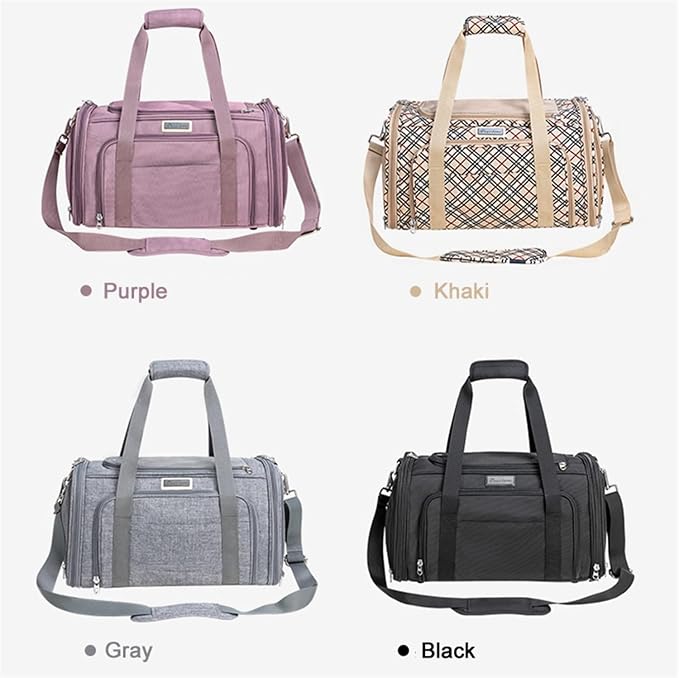 Large Space Comfortable Travel Foldable Hook Pet Bag Portable Puppy Cat Backpack(Black,L)