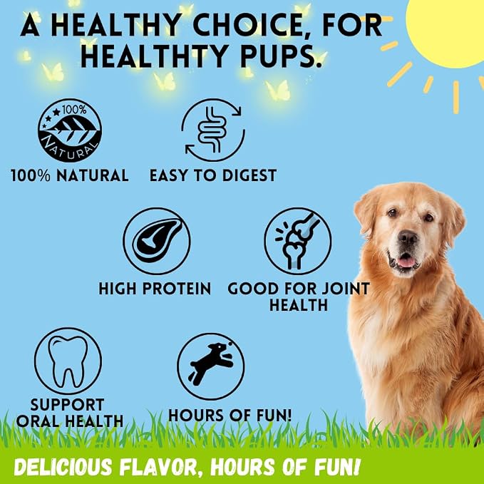 BULLYSTICKS & MORE 12 Inch Beef Collagen Rolls for Dogs (Regular Size - 6 Count) - Bones for Dogs - Dog Parents Choice - No Hide Beef Cheek Rolls