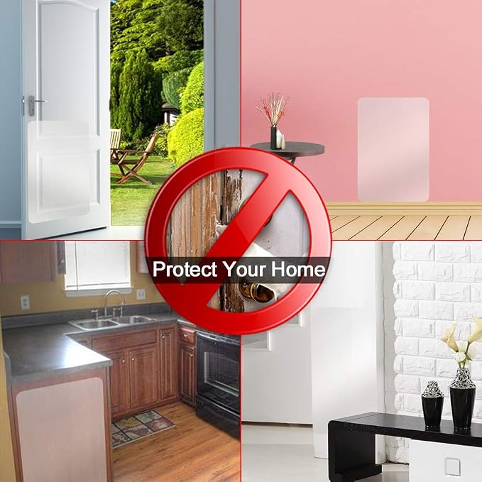 In hand Clear Pet Door Scratch Protector Shield Protect Your Furniture, Heavy Duty Deluxe Flexible Door Guard Cover