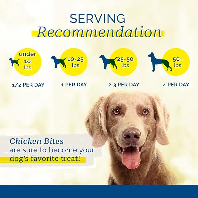 PCI Pet Center Inc. Chicken Bites - Single Ingredient Raw Dehydrated Chicken Breast - Dog Treats Made in USA - 16oz