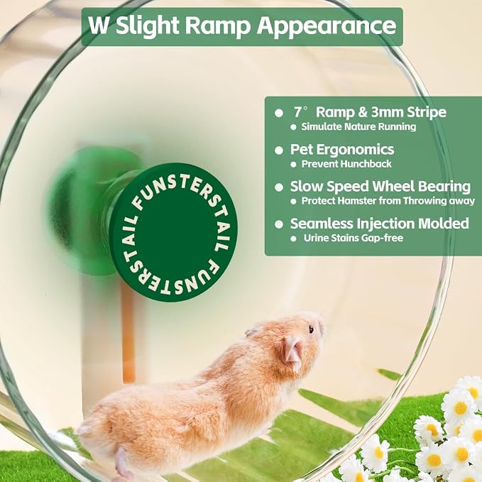 Super Silent Hamster Wheel 10.4 Inch, Magnetic Large Rat Wheel for Chinchilla, Gerbil, Guinea Pig, Cat, Mouse, Sugar Glider and Dwarf, Syrian Hamster Accessories (Avocado Green)