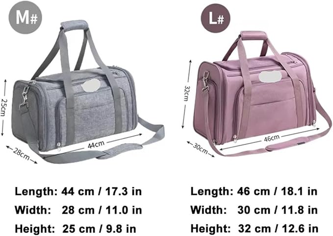 Compatible for Large Space Comfortable Travel Foldable Hook Pet Carrier Bag Portable Puppy Backpack(B,L)