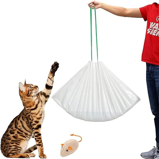 Cat litter Box Liners, 30 Count 46" x 19" XXL Heavy Duty Litter Tray Liner Bags with Drawstring for Extra Large Cat Litter Box