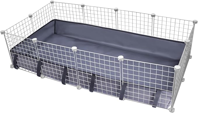 Guinea Pig Cage Liner Pet Bedding Base Waterproof Oxford Guinea Pig Cage Bottom Suitable for C & C Cage Panel (No Cage)（24x48 Inch）, gray