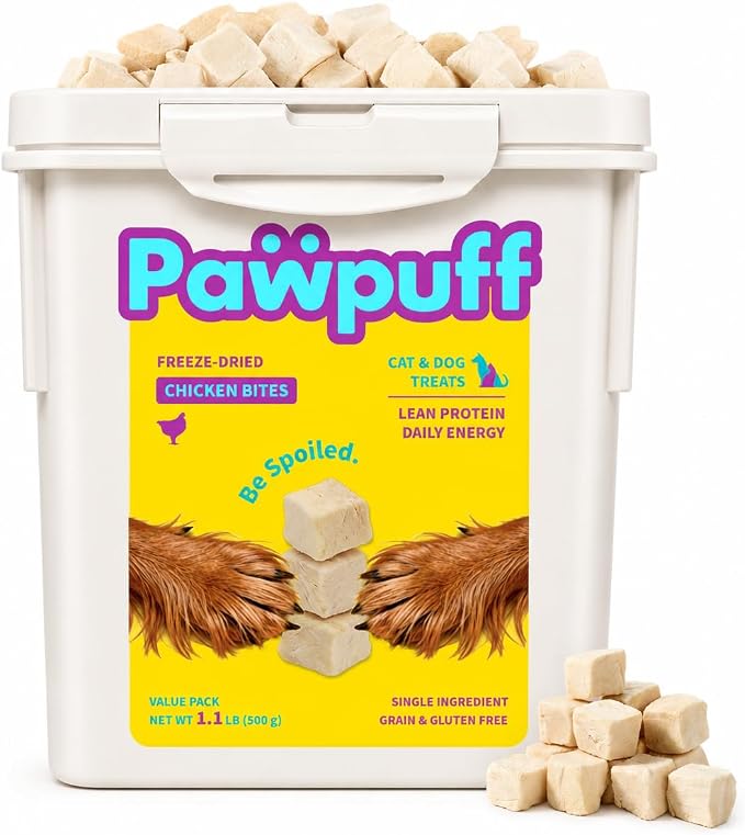 Freeze-Dried Chicken Treats for Dogs & Cats, 1.1 LB – Pure Single Ingredient Chicken, High-Protein Bites for Training, Grain Free