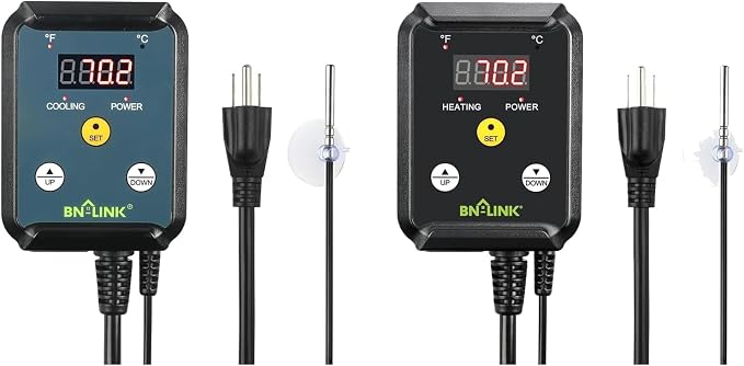 BN-LINK Digital Heating and Cooling Thermostat Controller for Reptiles, Attic Fan