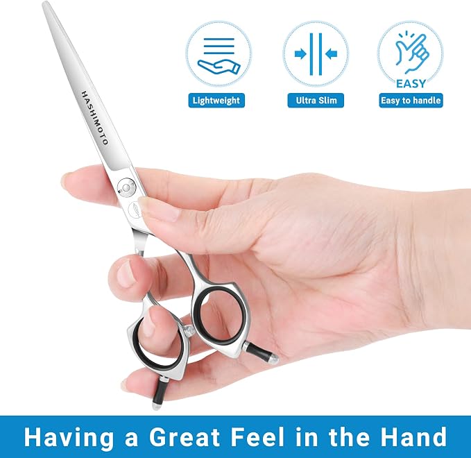 HASHIMOTO Curved Scissors for Dog Grooming, Dog Blending Scissors, Light Weight, Professional or DIY at home.