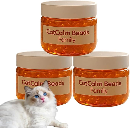 Diffuser to Calm Cats, Cat Calm Beads Family, Cat Calming Diffuser Gel Non Plug in, 3 Pack Cat Anxiety Relief, Lasting 2 Months, Downtime More Peaceful for Pets and Owners Alike. (3pc)