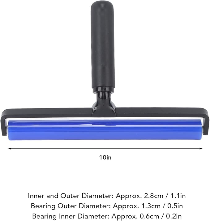 Focket Silicone Dust Roller, Reusable Pet Hair Remover with High Elasticity Fast Dust Removal Tool for Clothes Carseats Furniture, Washable Lint Roller Cleaner with Black Plastic Handle (10 Inch)