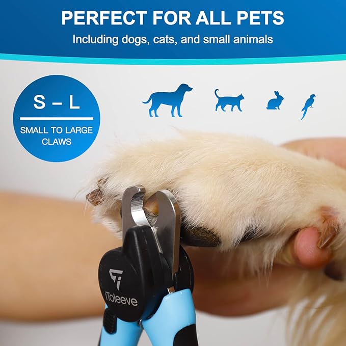 iToleeve Professional LED Dog Nail Clipper + Dual Flexible Slicker Brush, Nail Clipper with Light and Safety Guard, Illuminates Dogs Nails, Dog Brush for Long Hair, Gently Removes Undercoat, Tangles