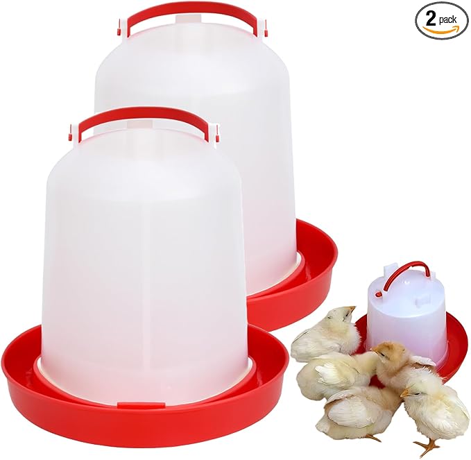 Poultry & Bird Water Dispenser 3L, 2-Pack – Easy to Refill Hanging Chicken Waterer for Ducks, Quail, and Small Birds