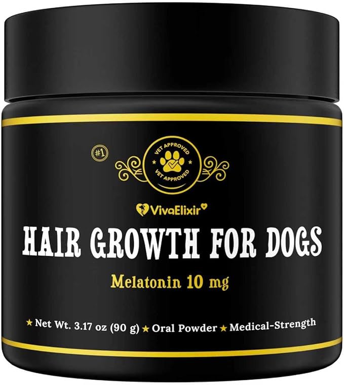 Melatonin for Dogs – Hair Growth & Skin Comfort – Calm Nights, biotin for Dogs Nails, Dog Skin Irritation Support – Biotin & Omega-3 – USA-Made, Vet-Formulated – 6.35 oz Powder