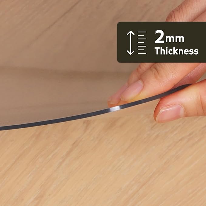 3x4ft Clear PVC Floor Mat, 2mm Thick Waterproof Protective Mat for Hard Floors, Under Refrigerator, Pet Bowls, or Appliances – Cuttable, Easy to Clean