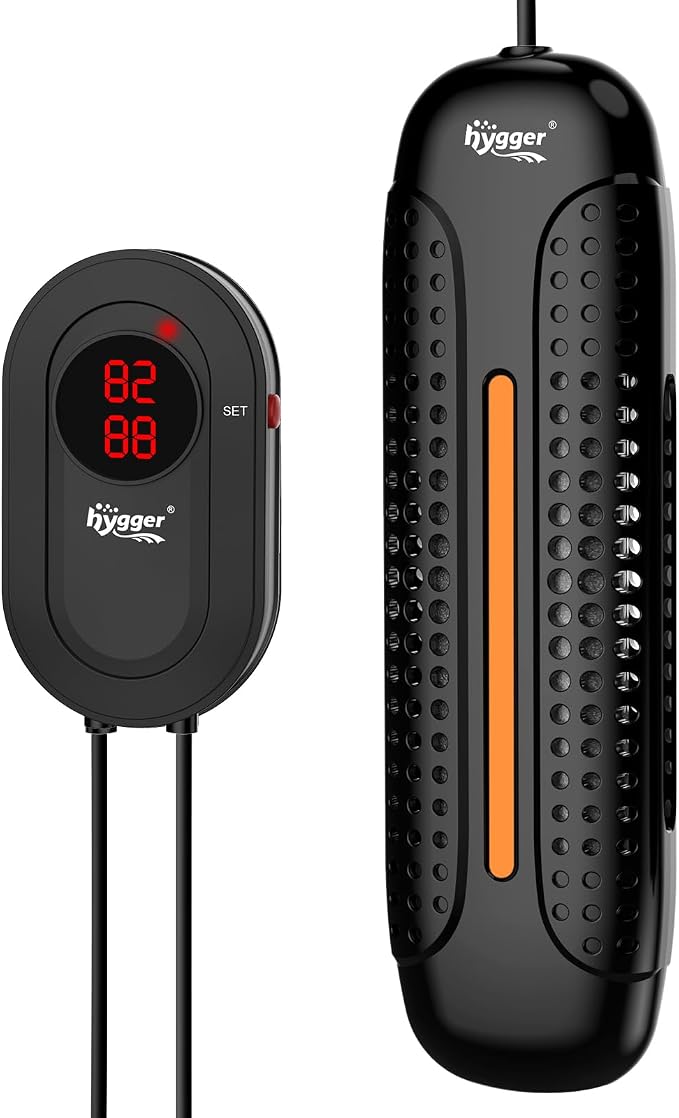 hygger 1200W Aquarium Heater with Controller, Submersible Fish Tank Heater Intelligent Leaving Water Automatica Stop Heating and Overheat Protection,132-264 Gal Turtle Heaters for Freshwater Saltwater