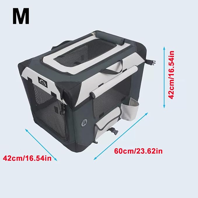 Motorcycle Dog Pack 600D Oxford Cloth Construction Waterproof with Sturdy Metal Frame, Breathable Pet Pack for 40 Kg(M)