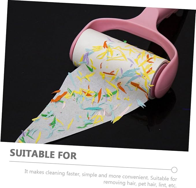 Gatuida 4sets Household Lint Roller for Pet Hair Removal Cat Hair Remover Handle Dust Cover Multi-Function Sticky Roller for Clothes Furniture Carpets