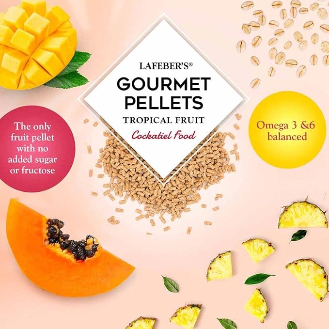 LAFEBER'S Cockatiel Pellets (1.25 lb (Pack of 2), Tropical Fruit Pellets)