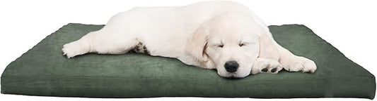 PETMAKER Dog Bed with Removable Cover â€“ 44x35 Pet Bed - 3-Inch Egg Crate Style Foam Orthopedic Dog Bed, Microsuede, and Non-Slip Crate Pad (Forest)