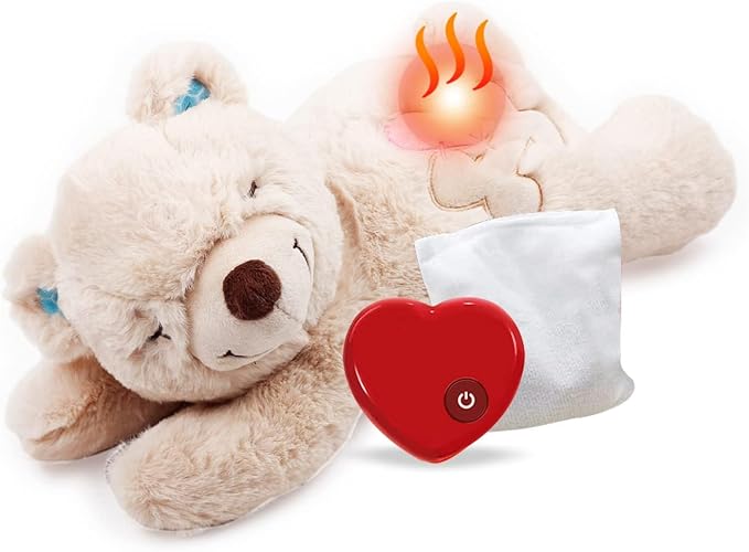 ALL FOR PAWS Puppy Soothing Heartbeat Bear Comfort Dog Sleep Aid Plush Toy for Crate Training