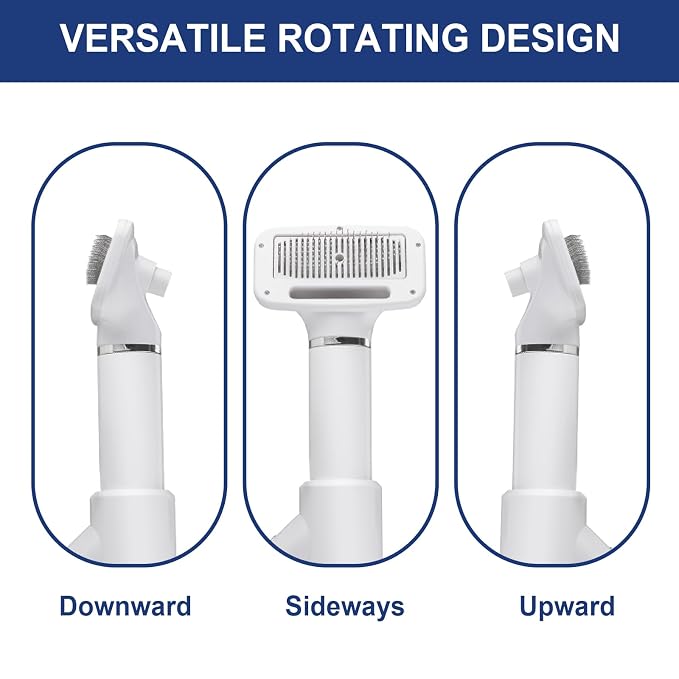 Portable Dog Hair Dryer with Brush – 300W, 3 Heat Settings, Professional, Overheat Protection for Small Medium Pets