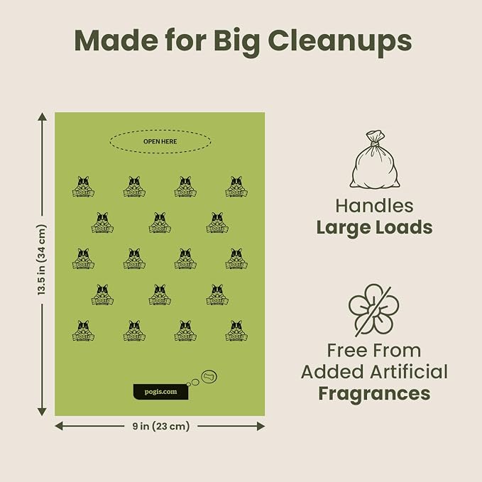 Pogi’s Dog Poop Bags – Leak-Proof & Extra Thick Pet Waste Bags with 2 Holders (Unscented, 50 Rolls, 750-Count)