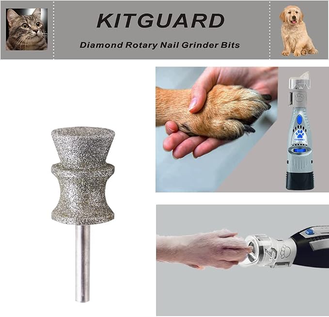 Diamond Dremel Dog Nail Grinder Bits for Rotary Tool-1/8'' Dremel Dog Nail Grinder Attachment-Pet Nail Grinder Bit Work for Animals Nail Care Large A 1P