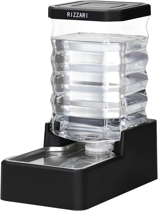 RIZZARI 8L Gravity Dog Water Dispenser, Filter-Free Pet Water Bowl with Low Maintenance Design, Spill Resistant Indoor Waterer for Medium Dogs, Cats & Apartment Homes