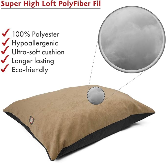 Majestic Pet Comfy Dog Bed Rectangle Medium, Washable, Non Slip 35 x 28 Inch Villa Pearl