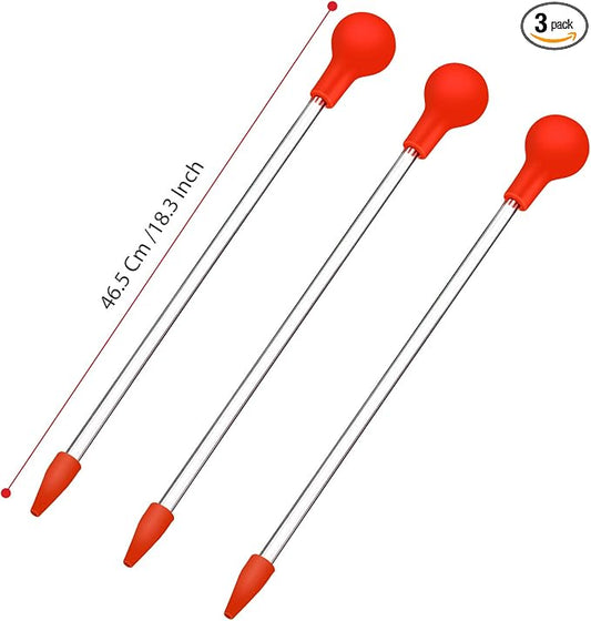 Aquarium Choice Coral Feeder Long Syringe Tube Liquid Fertilizer Feeder SPS HPS Marine Reef Coral Feeder Tool Fish Excreta Cleaner (3 Units 46.48CM/18.31 Inch)