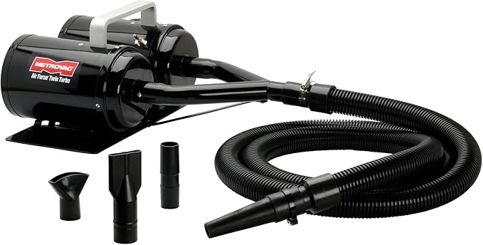 METROVAC Air Force Twin Turbo TT-2X4 Dual Motor Dog Hair Dryer | High Velocity Pet Grooming Blower Wall-Mounted 8.0 HP USA