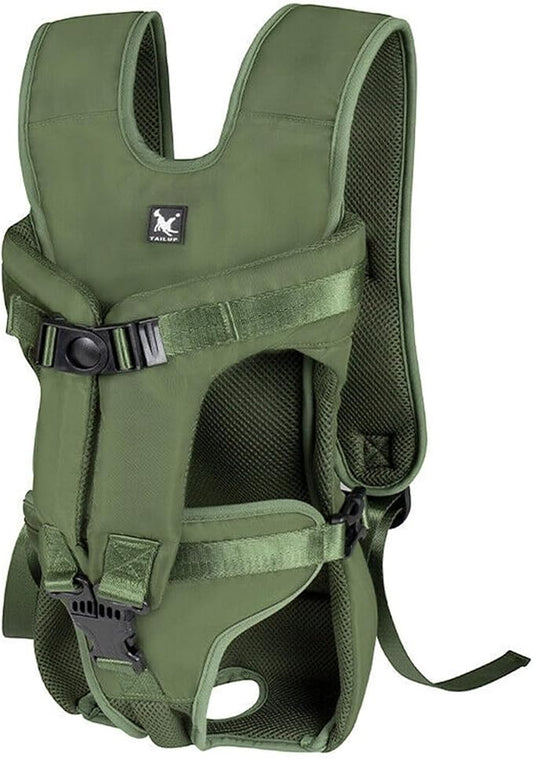 Pet Backpack for Cat Thickened Sponge Front Dog Backpacks Portable Puppy Transportation Bags(Popular Green,M)